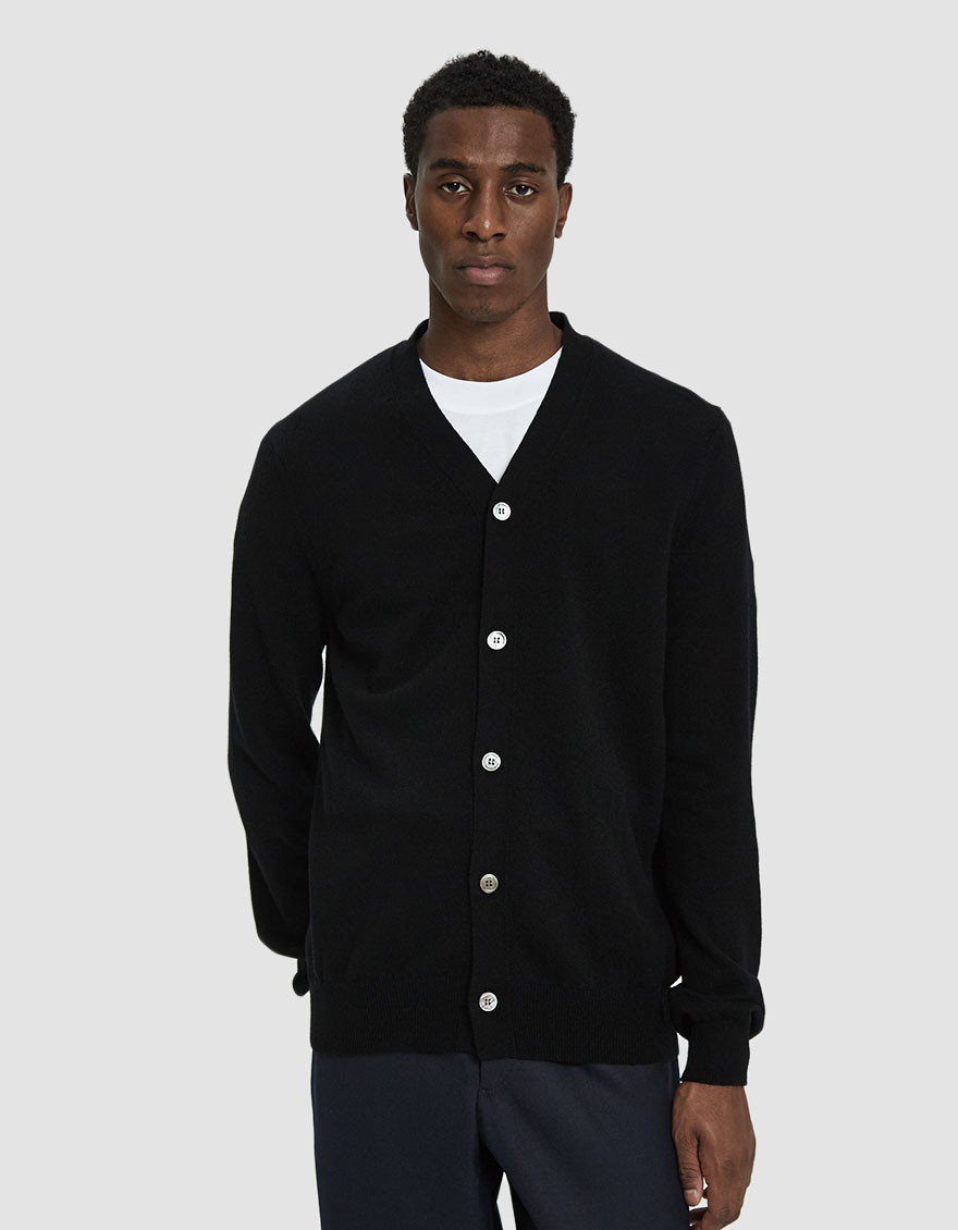 Small Black Heart Sleeve Cardigan Sweater in Black