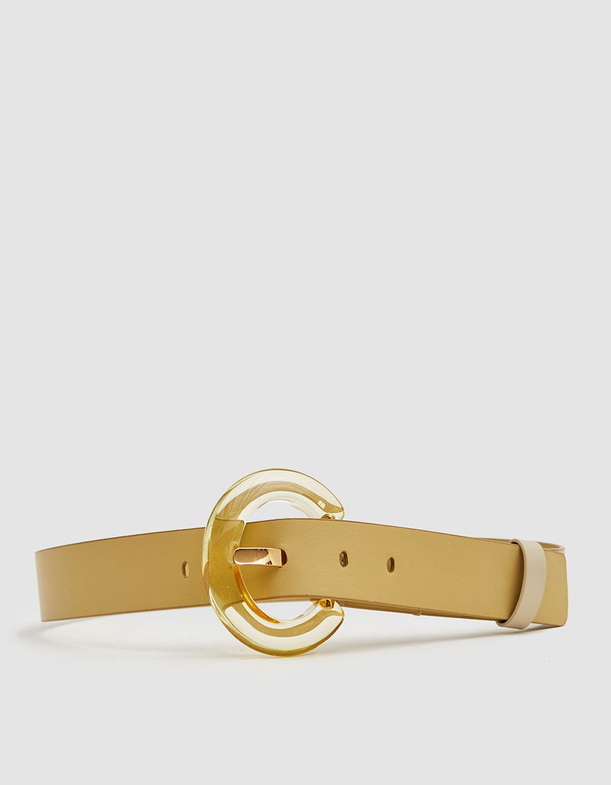 Sofia Leather Belt in Limoncello