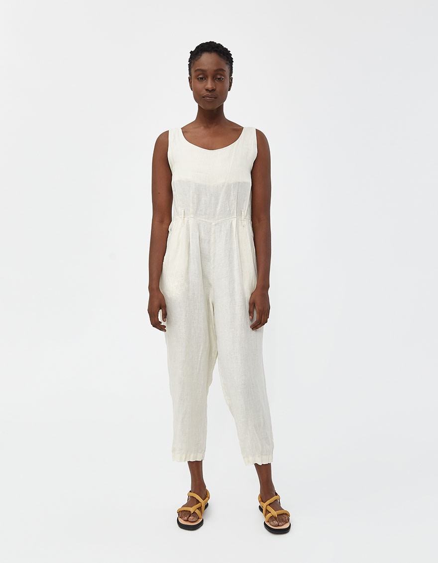 Sleeveless Overall in Cream