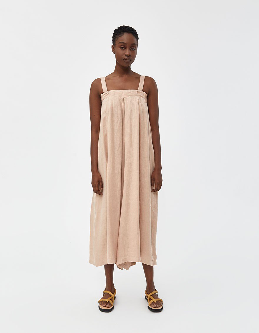 Wide Jumper Overall in Peach