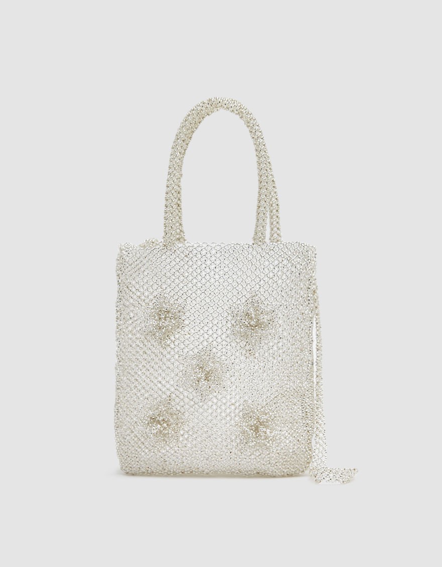 Beaded Flower Bag in Transparent