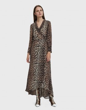 Mullin Leopard-Print Georgette Wrap Dress