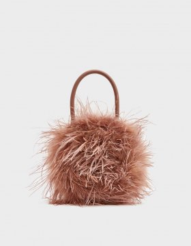 Zadie Feather Circle Tote in Buff