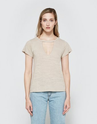 Short Sleeve Cut Out V