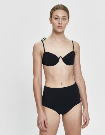 Mallory Hipster Swim Bottom in Black