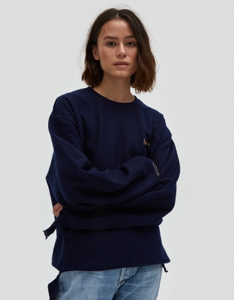 Sweatshirt Grommeted in Navy