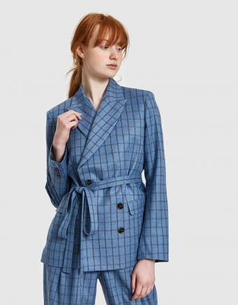 Crossed Blazer in Sky Blue
