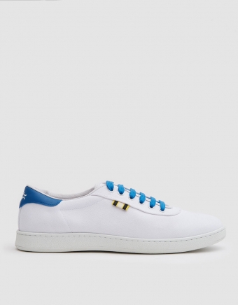 Canvas Sneaker in White Royal
