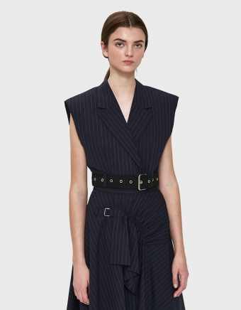 Cropped Vest with Sculpted Shoulders