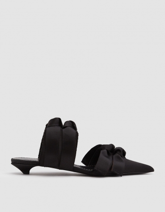 Knotted Satin Mule