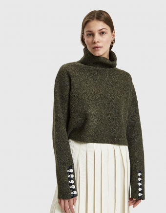 Cropped Turtleneck Sweater