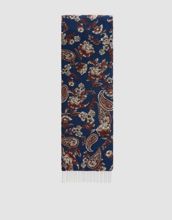 Floral Chain-Accented Scarf