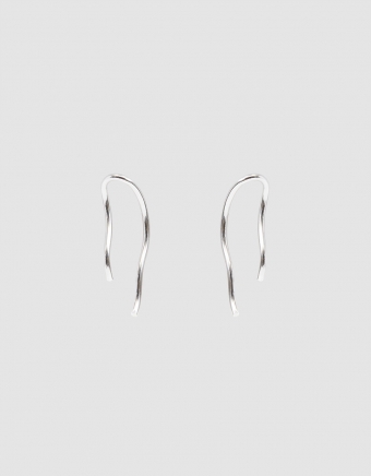 Silver Wavy Draped Earrings