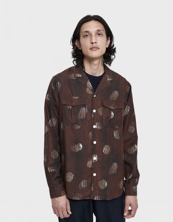 TV Noise Print Button Up Shirt