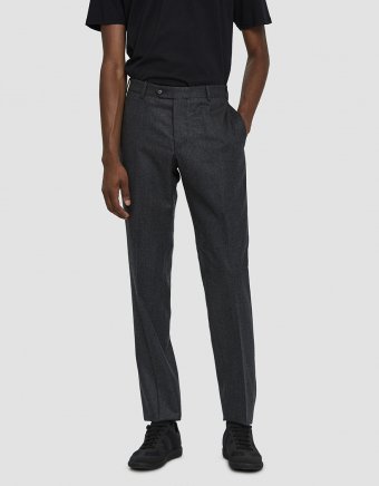 Italian Flannel Paul Pants in Anthracite