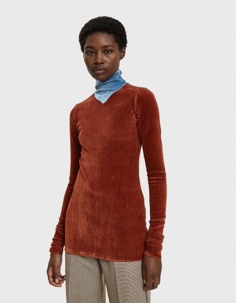 Petal Corduroy Turtleneck in Sky Blue