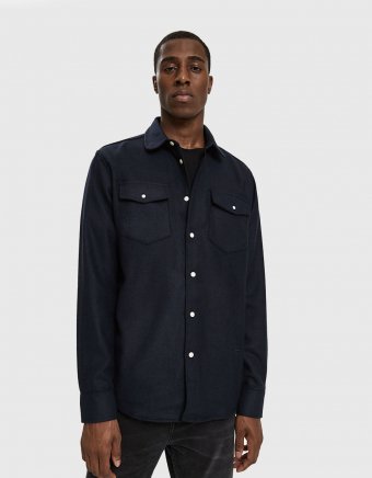 Tom Western Shirt in Navy