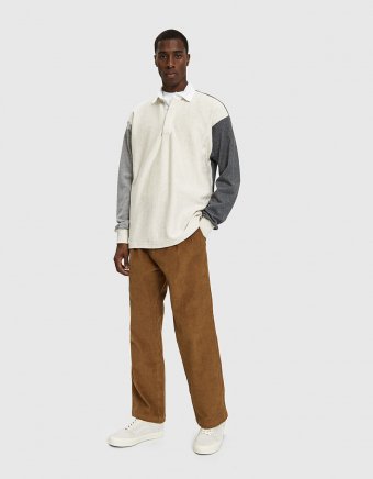 L/S Rugby Shirt in Heather Combo
