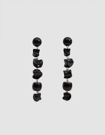 Leo Acrylic Drop Earrings in Black