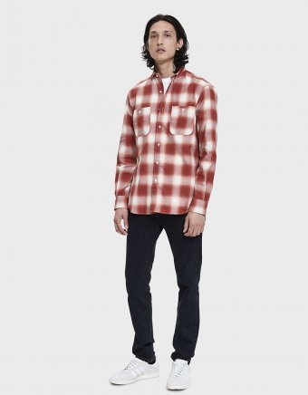 Chilean Plaid Button Up Shirt in Brick