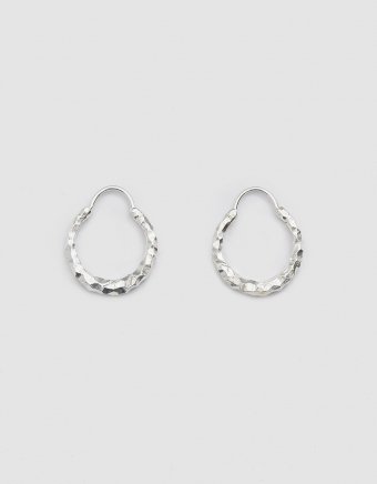 Hungry Baby Snake Earrings In Carved Silver