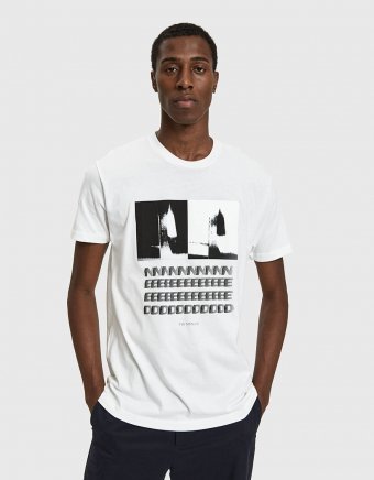 S/S Blurred Together Tee in White