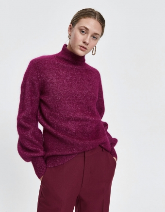 Theo Mohair Knit in Magenta Plum