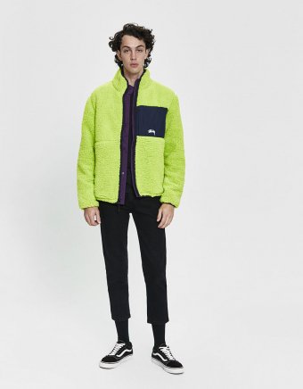 Reversible Micro Fleece Jacket in Lime