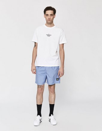 Brushed Nylon Badge Swim Short in Lavender