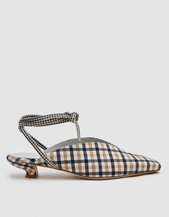 Pierette Plaid Tie Heel