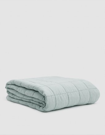Queen Size Simple Linen Quilt in Sky