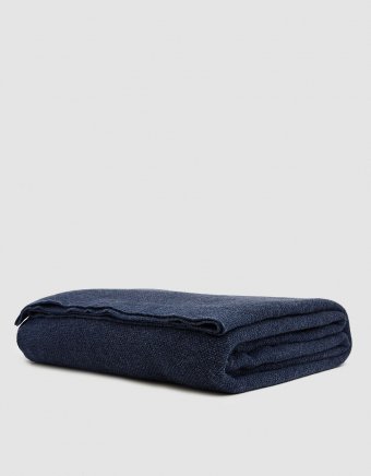 Simple Knit Blanket in Blue