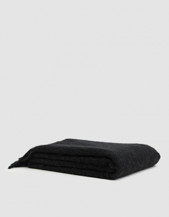 Simple Mohair Throw in Black