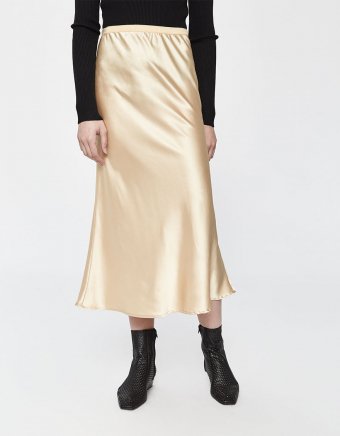 Madina Slip Skirt in Gold
