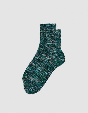 5 Color Mix Quarter Sock in Green/Blue