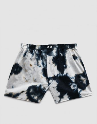 Tie Dye Boxer Short in Black/White
