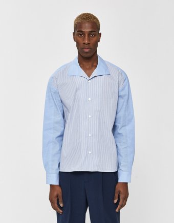Dylan Button Up Shirt in Sky Blue/Sky Stripe
