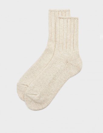 Low Gauge Slub Sock in Ecru