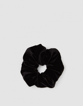 Leena Velvet Scrunchie in Black