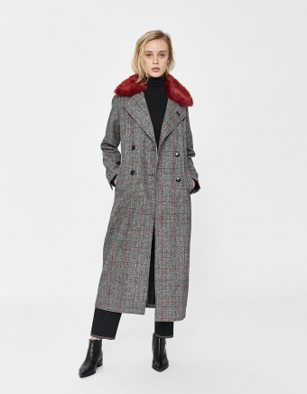 Audrina Plaid Overcoat