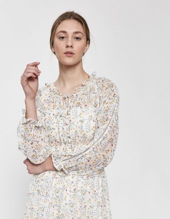 Luciana Floral Tiered Maxi Dress in White