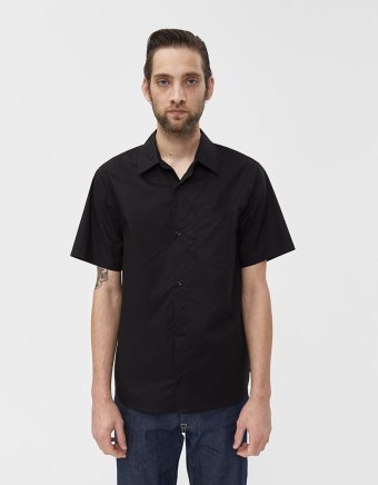 S/S Sile Poplin Shirt in Black