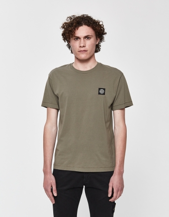 S/S Logo Patch T-Shirt in Olive