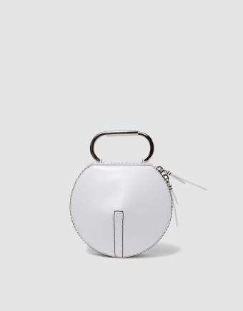 Alix Circle Clutch in White